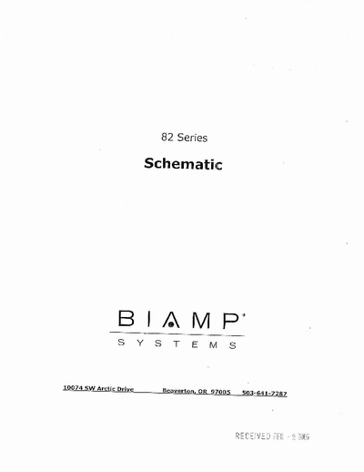 Biamp 1682 Schematic for Biam 1682 Mixer direct from factory